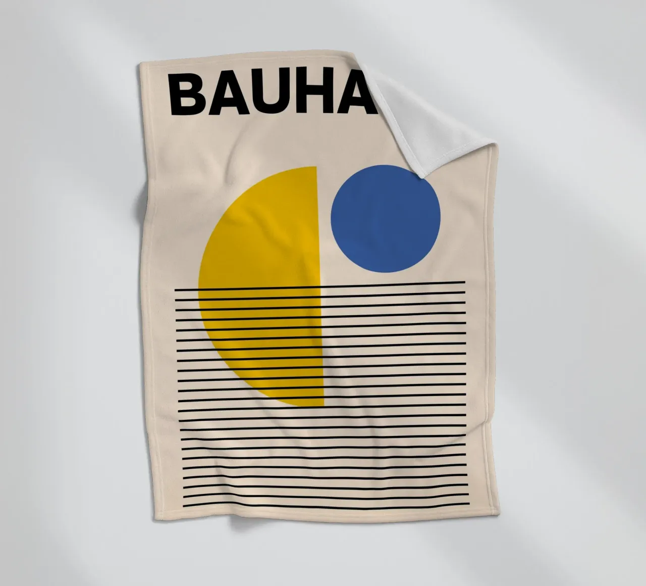Bauhaus Geometric Abstract Print by Circles & Lines, Primary fleece blanket by NorwesClub