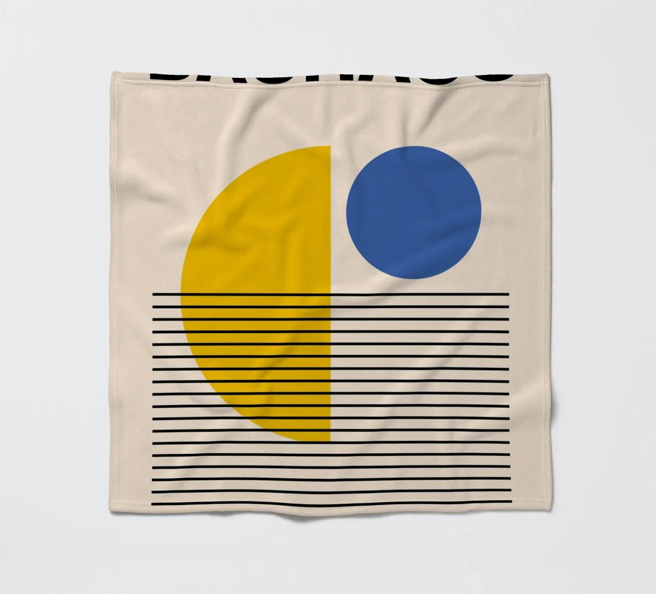 Bauhaus Geometric Abstract Print by Circles & Lines, Primary fleece blanket by NorwesClub