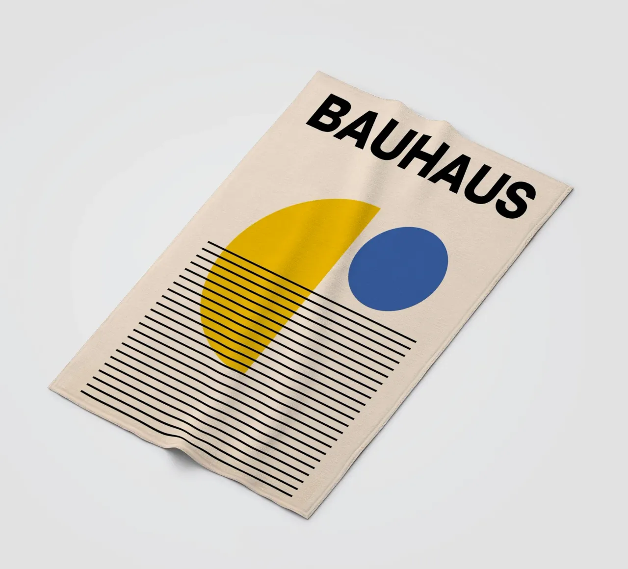 Bauhaus Geometric Abstract Print by Circles & Lines, Primary fleece blanket by NorwesClub