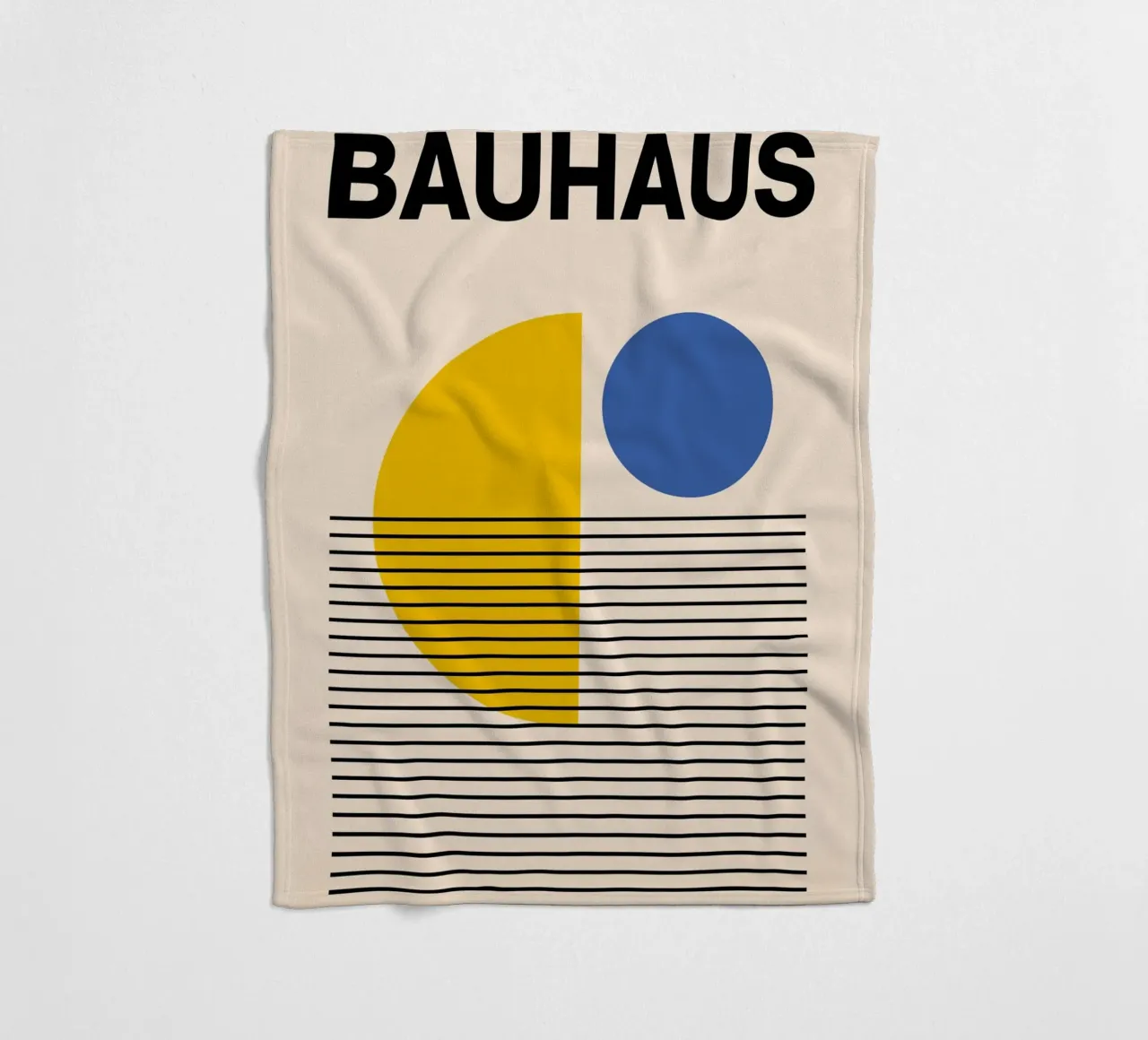 Bauhaus Geometric Abstract Print by Circles & Lines, Primary fleece blanket by NorwesClub