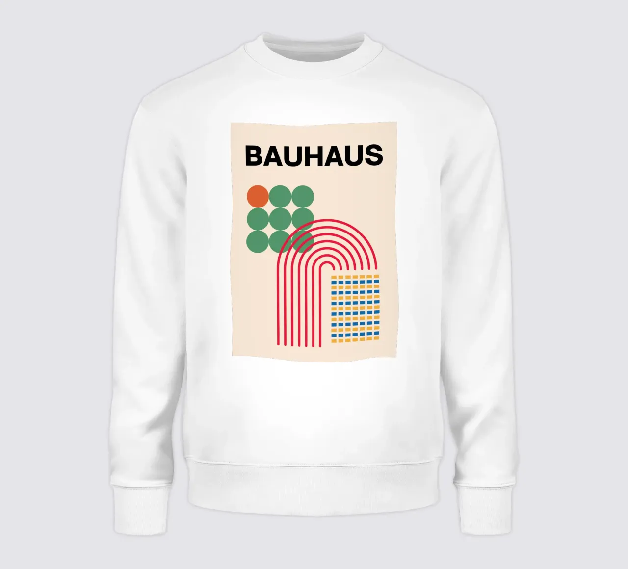 Bauhaus Abstract Geometric Forms by Circles Arches Grids sweatshirt by NorwesClub