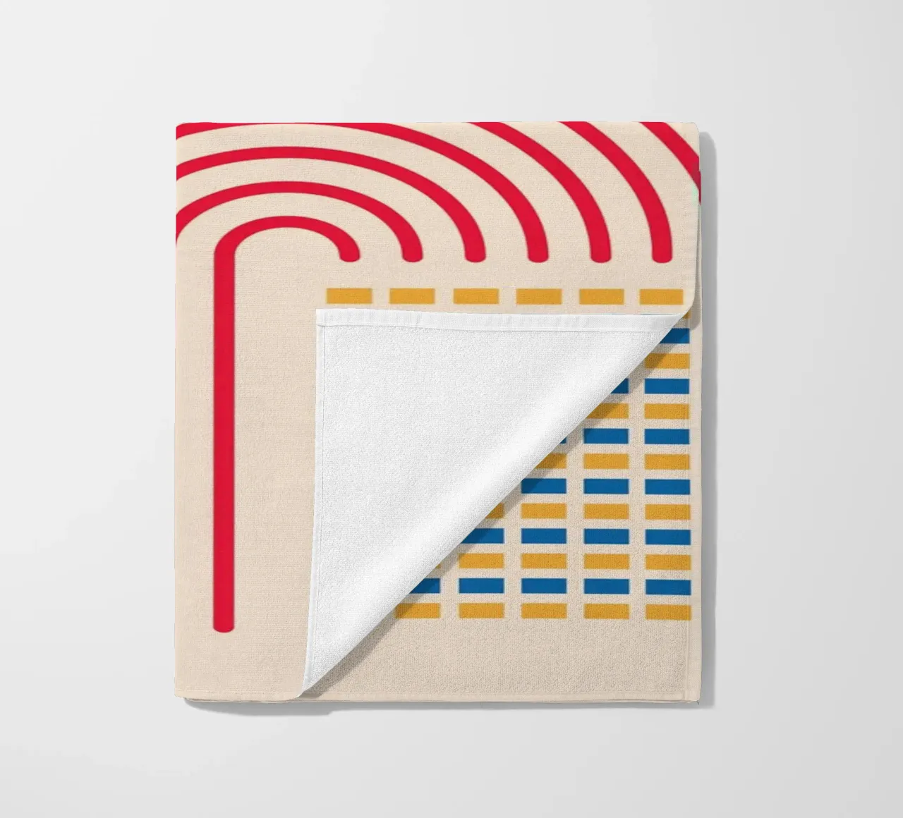 Bauhaus Abstract Geometric Forms by Circles Arches Grids beach towel by NorwesClub