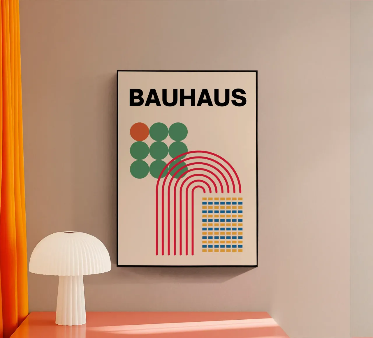 Bauhaus Abstract Geometric Forms by Circles Arches Grids acrylic glass by NorwesClub