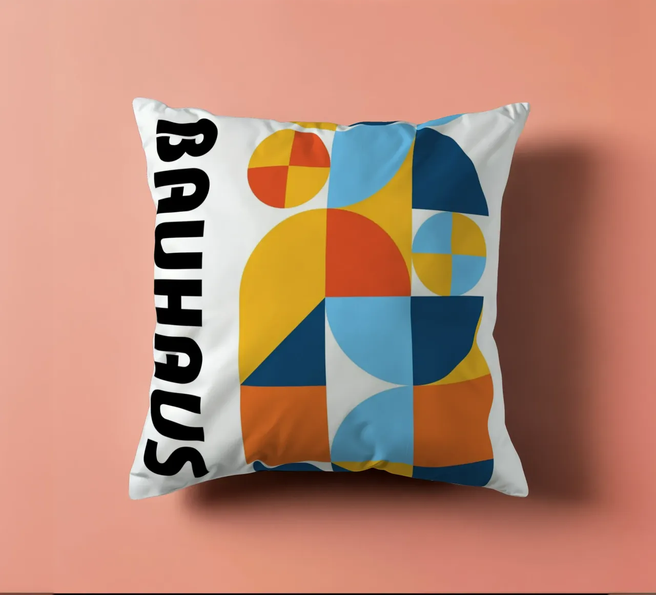 Bauhaus Geometric Pattern Abstract Print by Modernist Forms decorative cushion by NorwesClub