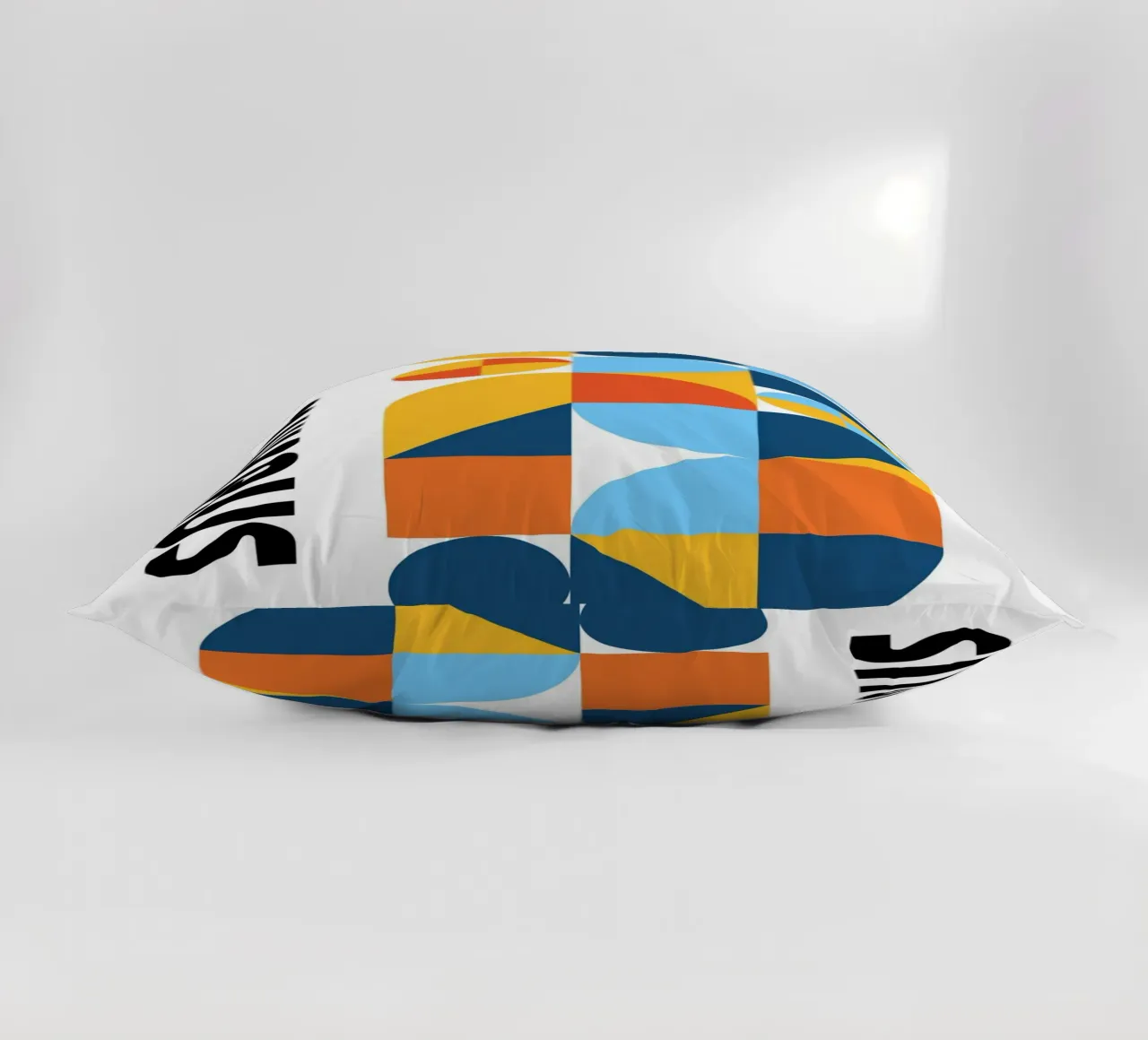 Bauhaus Geometric Pattern Abstract Print by Modernist Forms decorative cushion by NorwesClub