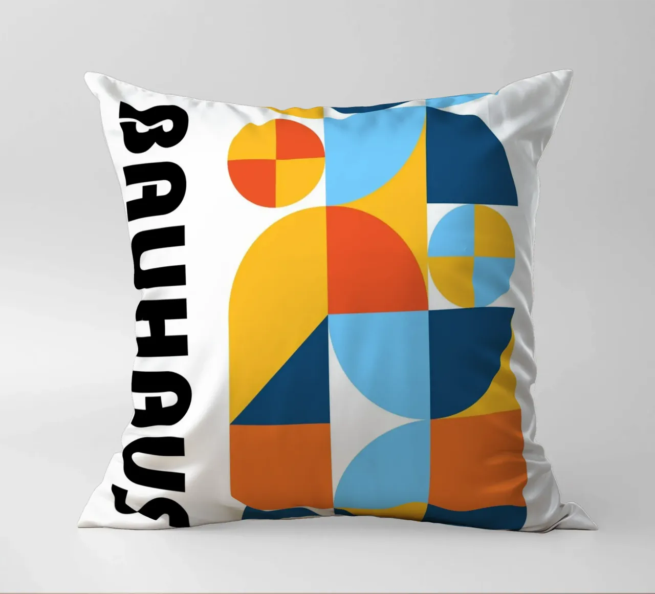 Bauhaus Geometric Pattern Abstract Print by Modernist Forms decorative cushion by NorwesClub