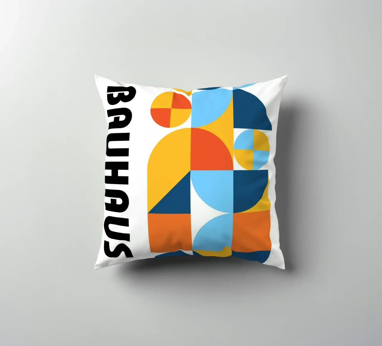Bauhaus Geometric Pattern Abstract Print by Modernist Forms decorative cushion by NorwesClub