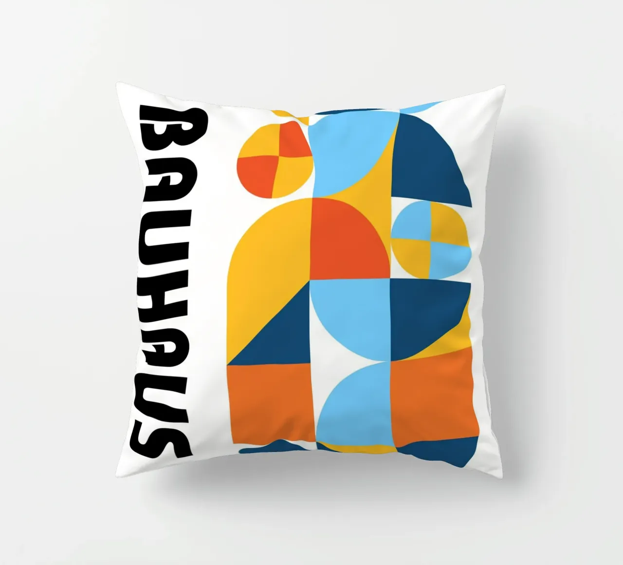 Bauhaus Geometric Pattern Abstract Print by Modernist Forms decorative cushion by NorwesClub