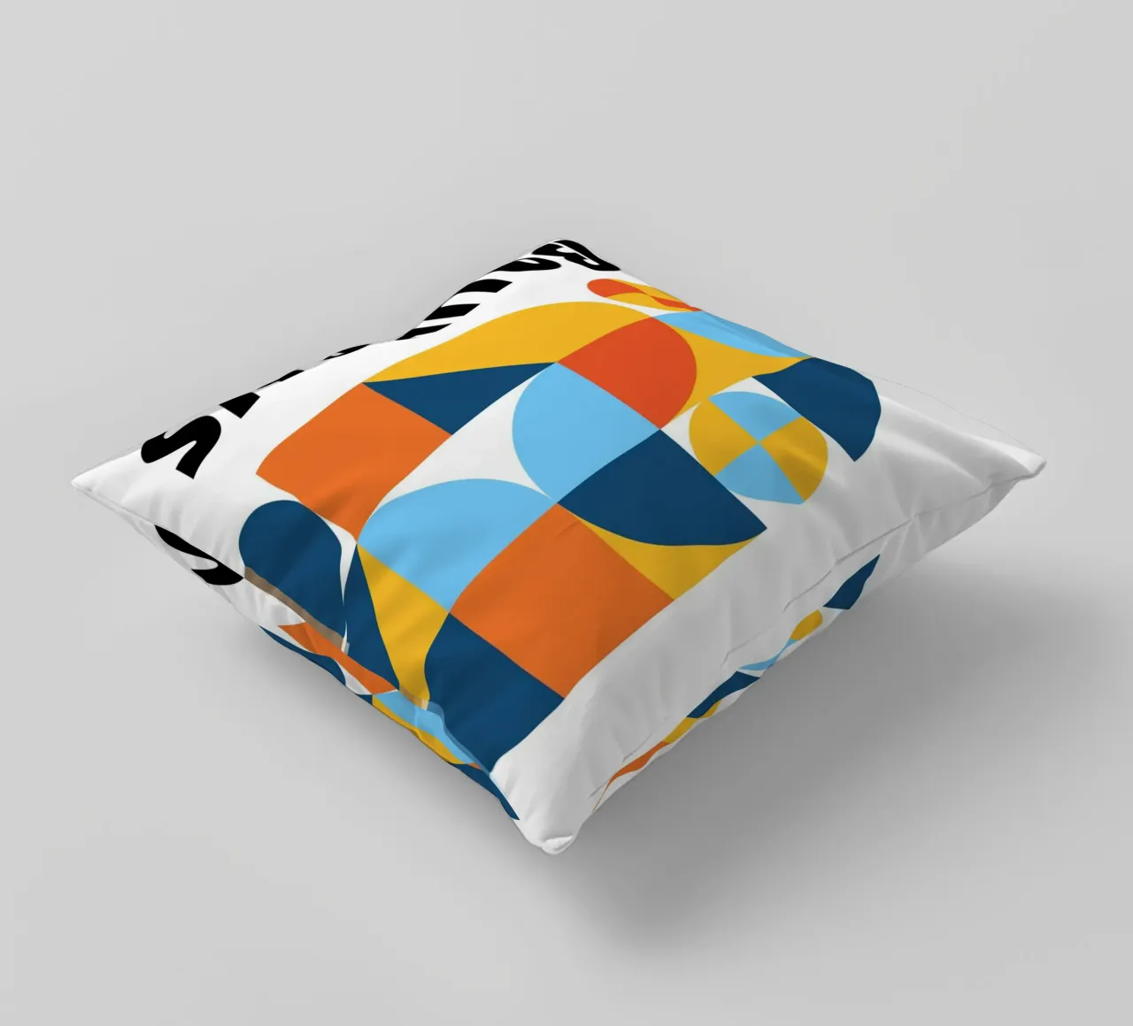 Bauhaus Geometric Pattern Abstract Print by Modernist Forms decorative cushion by NorwesClub