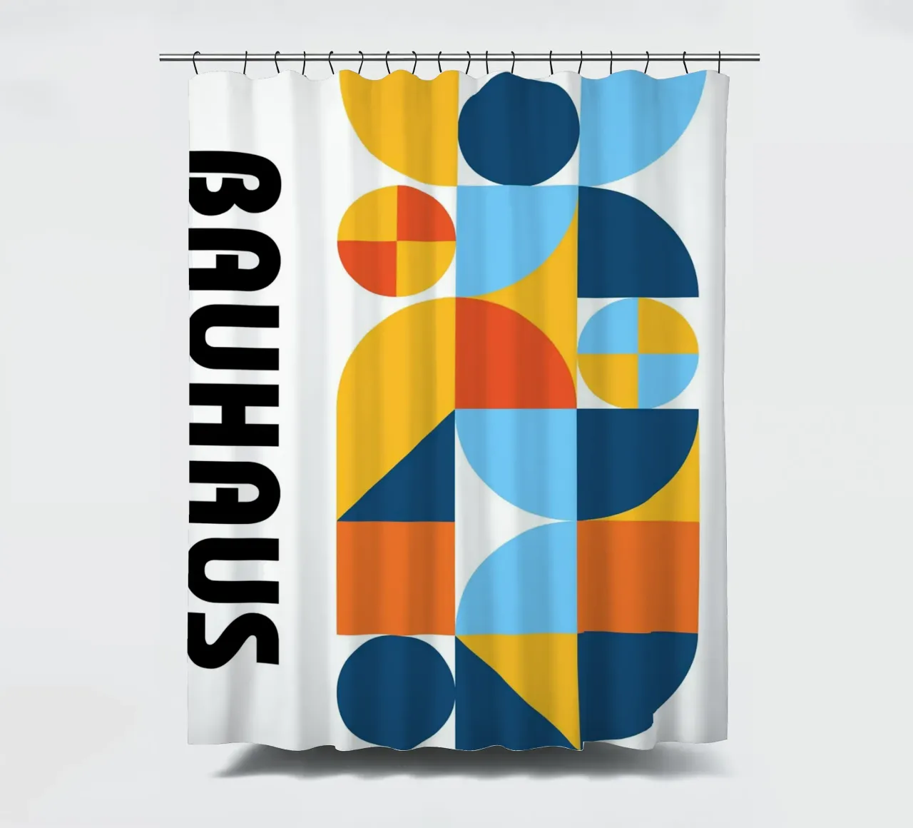 Bauhaus Geometric Pattern Abstract Print by Modernist Forms shower curtain by NorwesClub