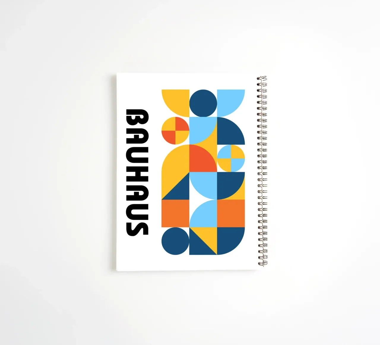 Bauhaus Geometric Pattern Abstract Print by Modernist Forms spiral notebook by NorwesClub