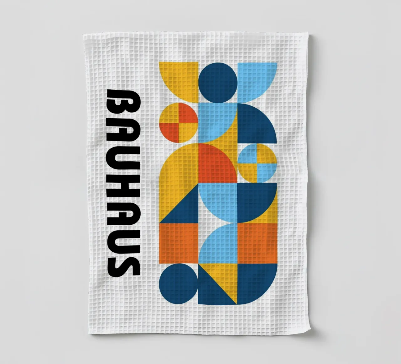 Stampa astratta con motivo geometrico Bauhaus di Modernist Forms canovaccio da cucina da NorwesClub