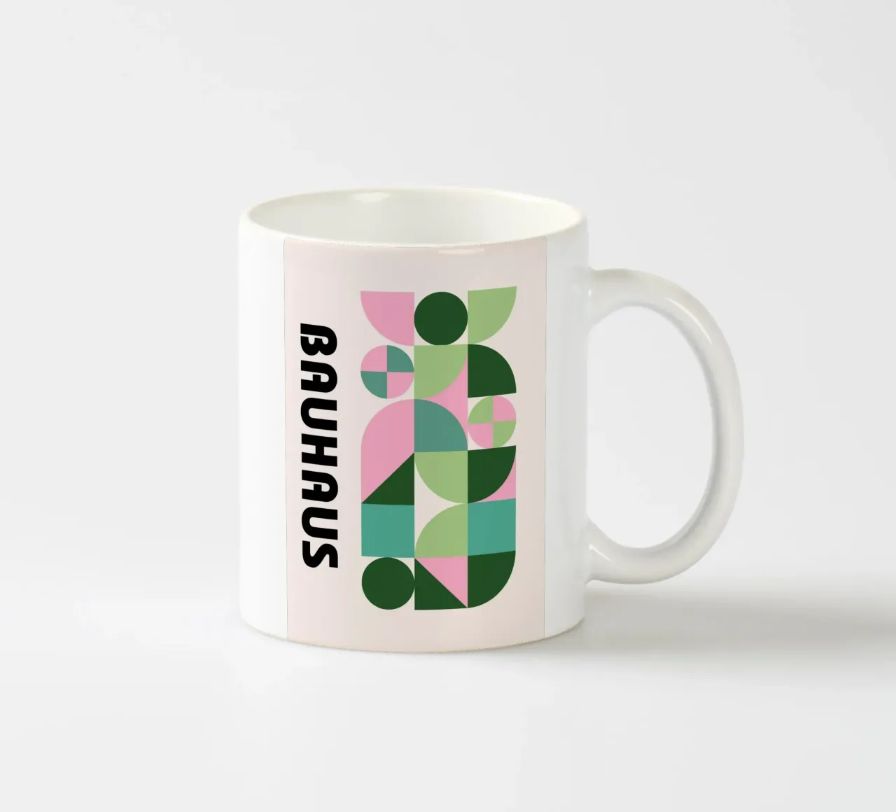 Bauhaus Geometric Abstract Pattern by Modernist Shapes, Past ceramic mug by NorwesClub