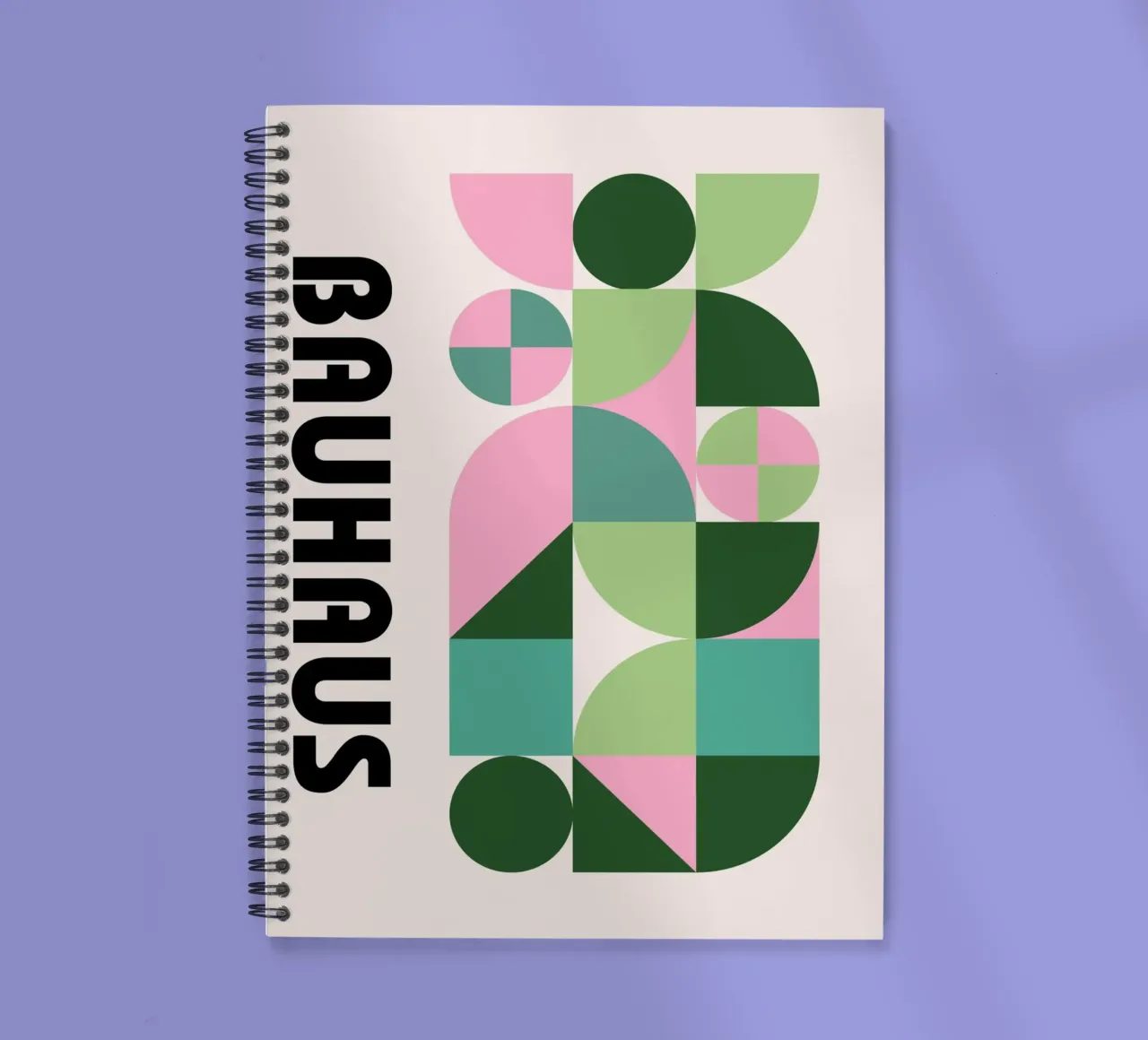 Bauhaus Geometric Abstract Pattern by Modernist Shapes, Past spiral notebook by NorwesClub
