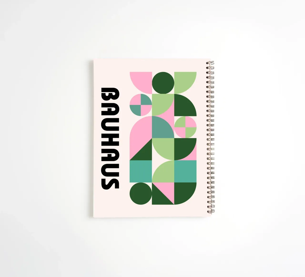 Bauhaus Geometric Abstract Pattern by Modernist Shapes, Past spiral notebook by NorwesClub