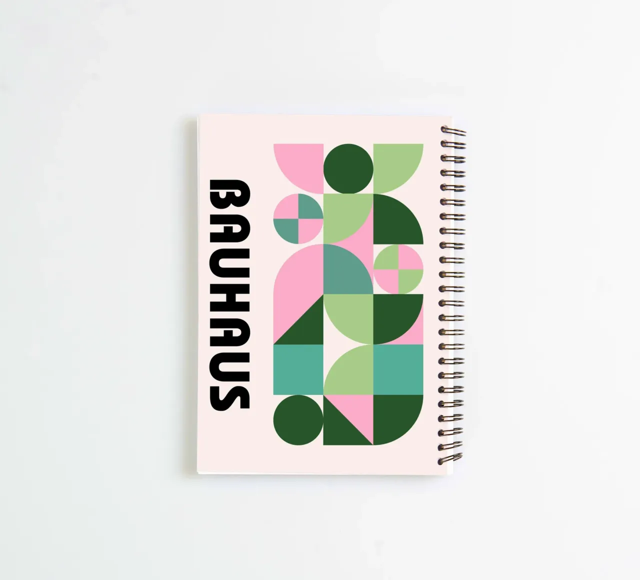 Bauhaus Geometric Abstract Pattern by Modernist Shapes, Past spiral notebook by NorwesClub
