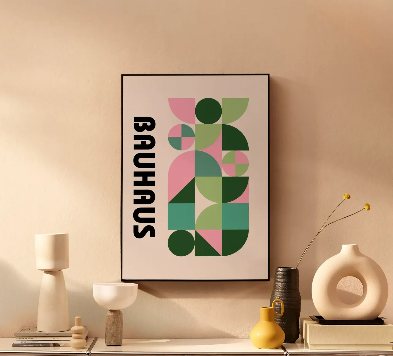 Bauhaus Geometric Abstract Pattern by Modernist Shapes, Pasado metacrilato de NorwesClub