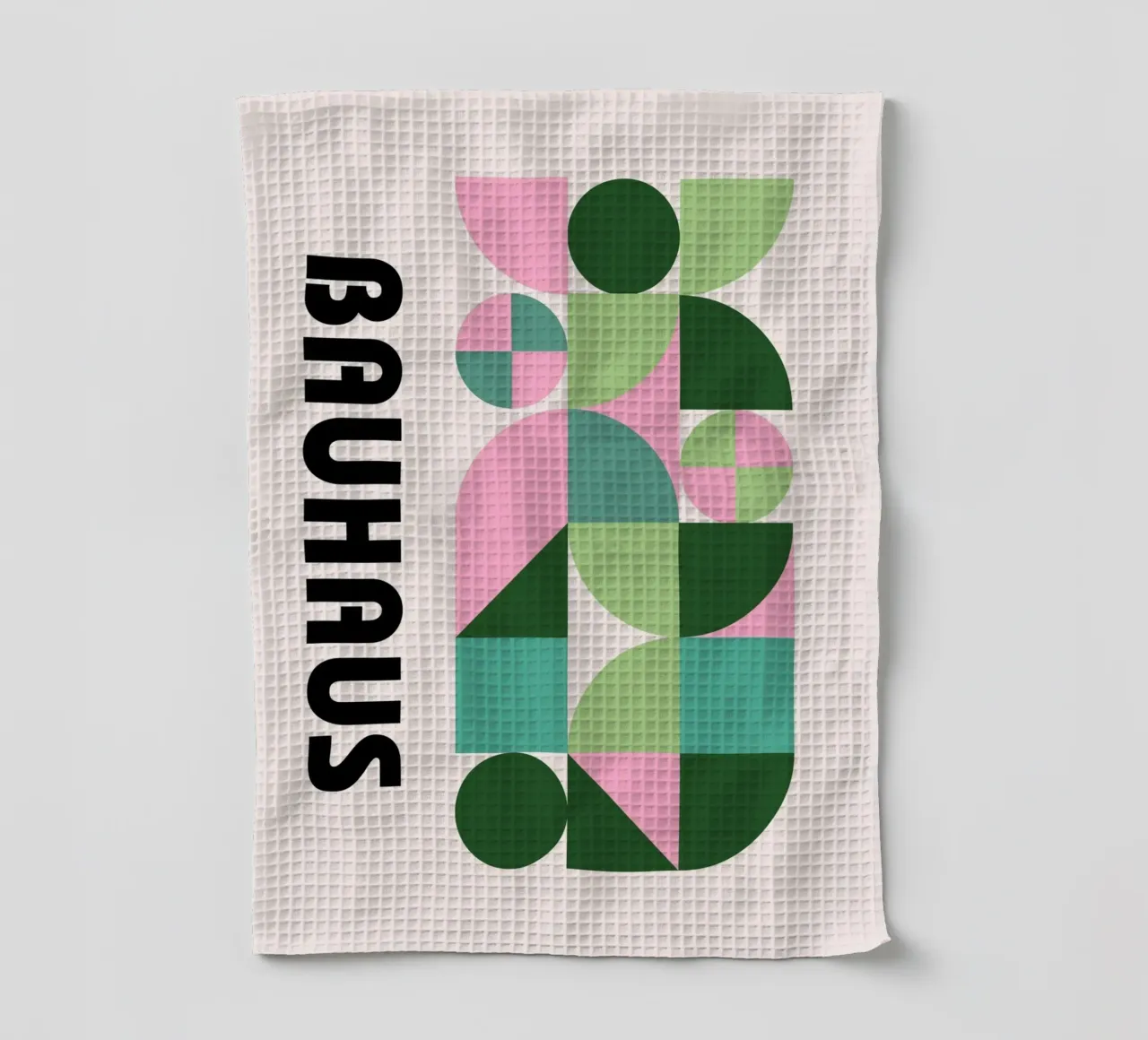 Bauhaus Geometric Abstract Pattern by Modernist Shapes, Past tea towel by NorwesClub