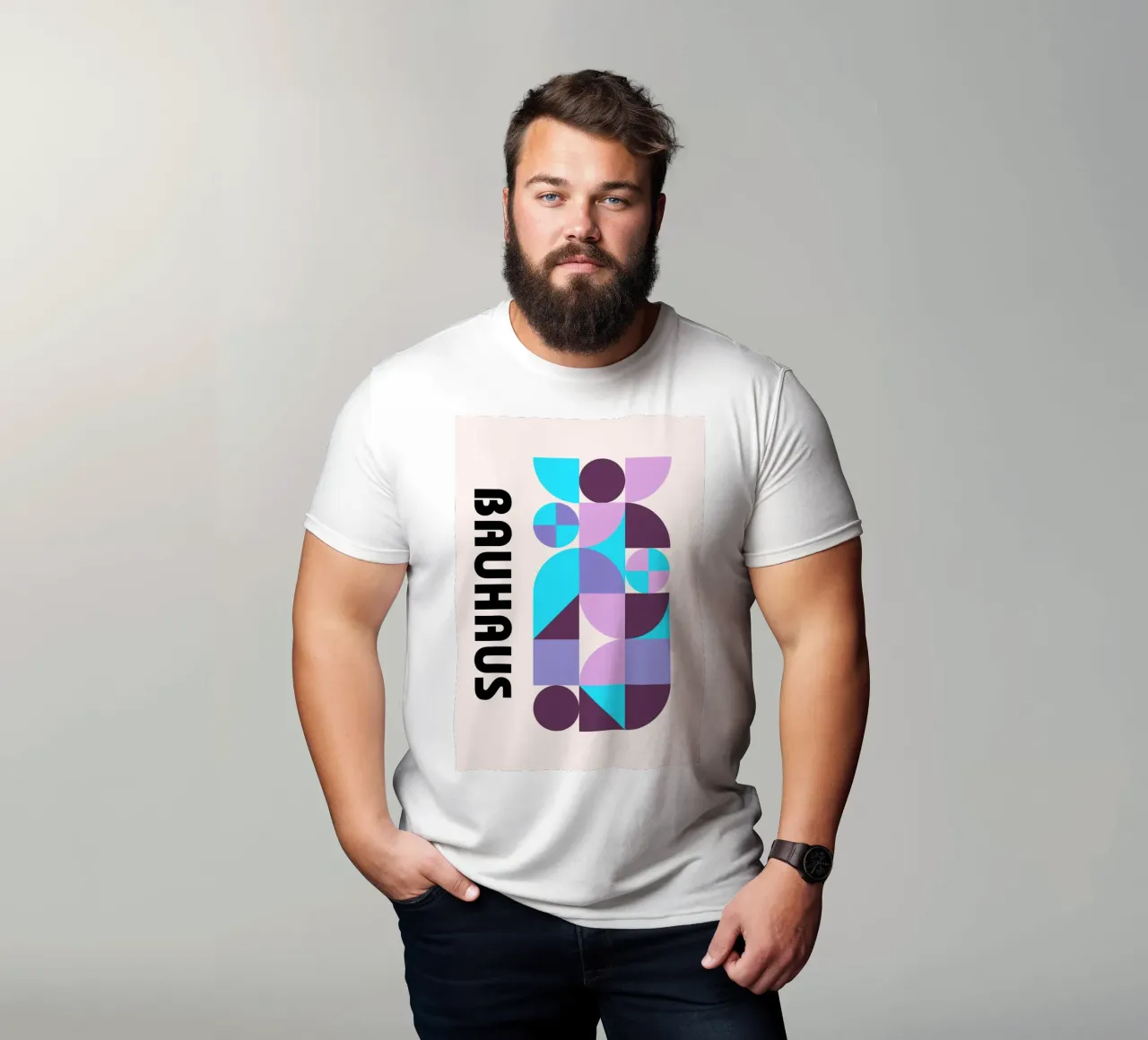 Bauhaus Geometric Pattern Abstract Print von Modernist Forms, T-Shirt von NorwesClub