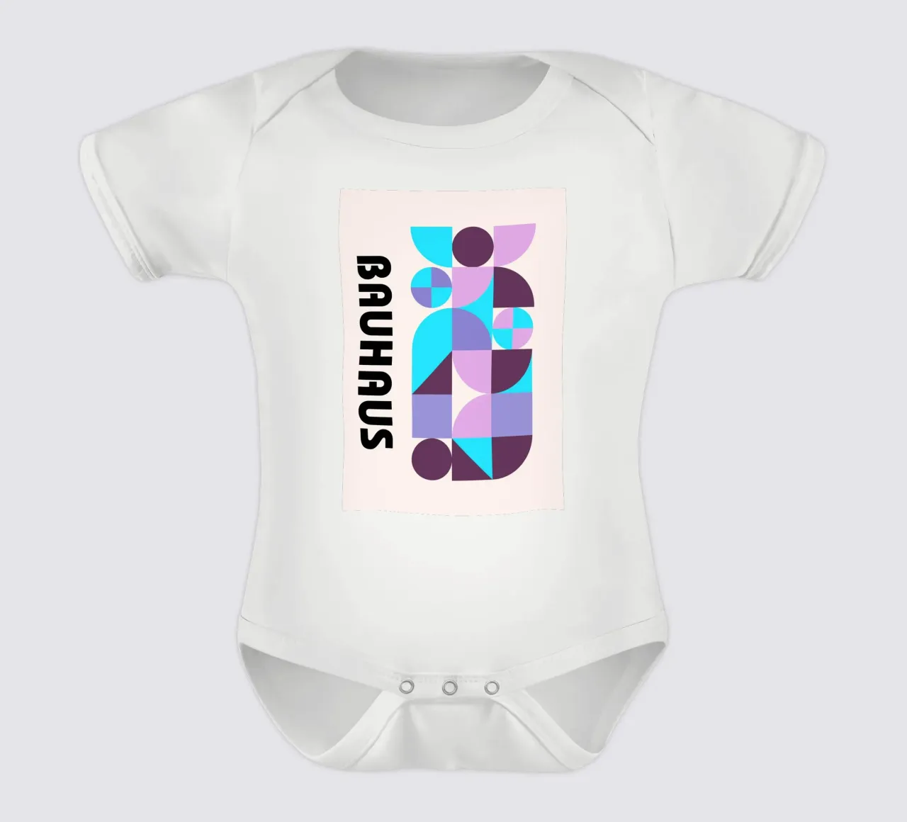 Stampa astratta con motivo geometrico Bauhaus di Modernist Forms, body neonato maniche corte da NorwesClub