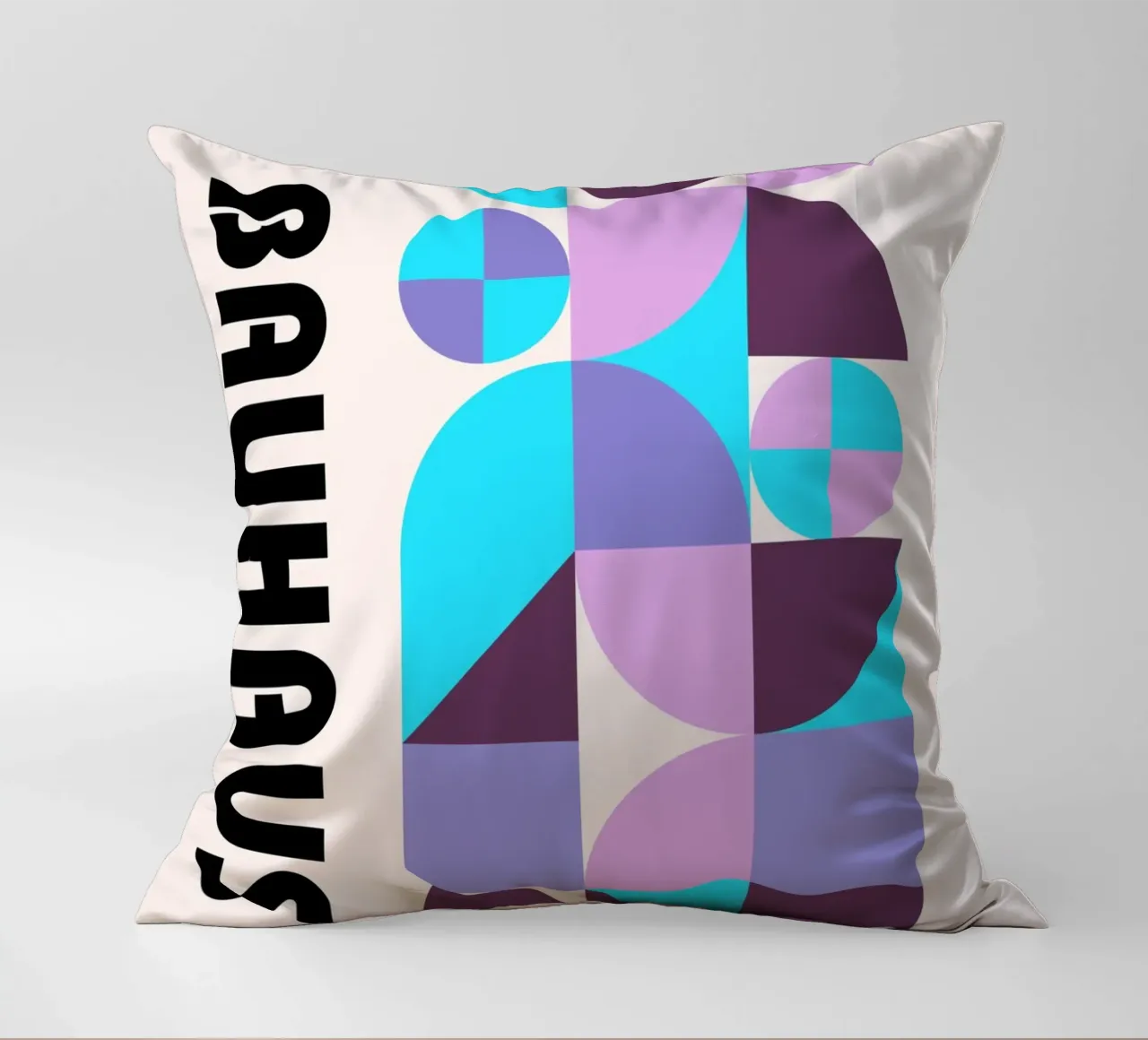 Bauhaus Geometric Pattern Abstract Print by Modernist Forms, decorative cushion by NorwesClub