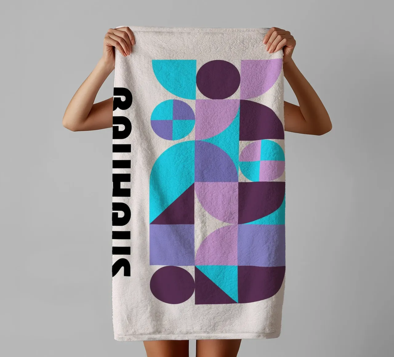 Bauhaus Geometric Pattern Abstract Print von Modernist Forms, Handtuch von NorwesClub