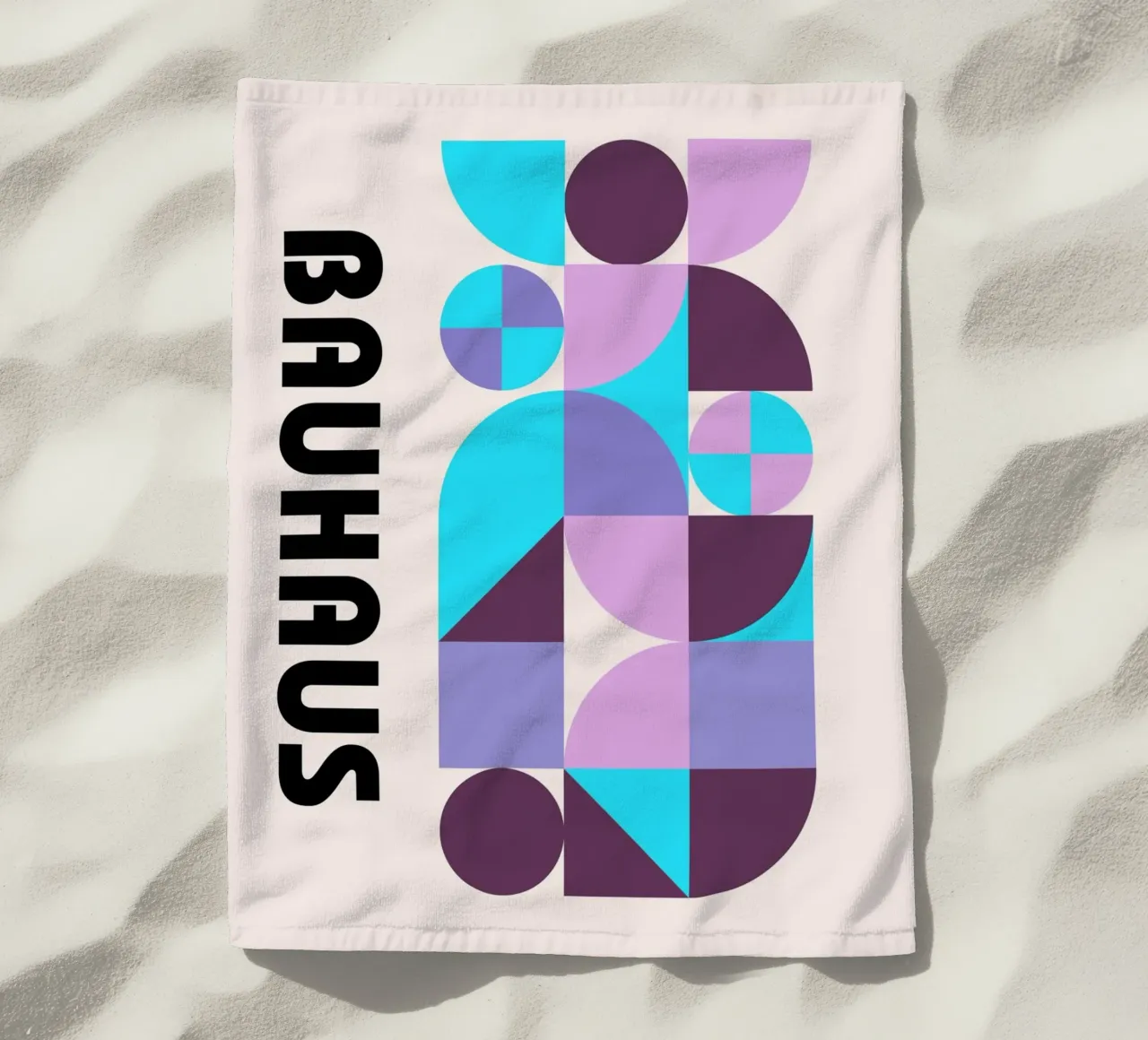 Bauhaus Geometric Pattern Abstract Print by Modernist Forms, beach towel by NorwesClub