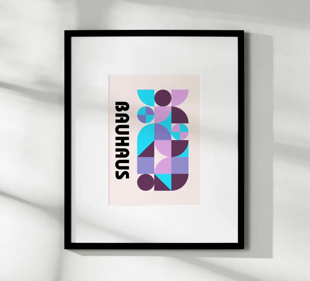 Stampa astratta con motivo geometrico Bauhaus di Modernist Forms, carta hahnemühle da NorwesClub