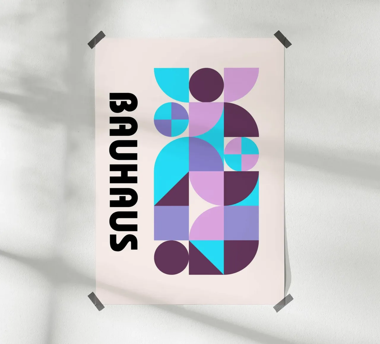 Stampa astratta con motivo geometrico Bauhaus di Modernist Forms, carta hahnemühle da NorwesClub