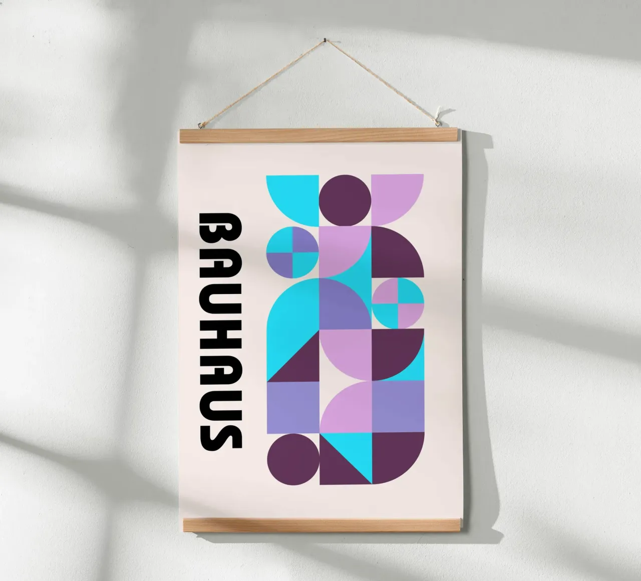 Stampa astratta con motivo geometrico Bauhaus di Modernist Forms, carta hahnemühle da NorwesClub