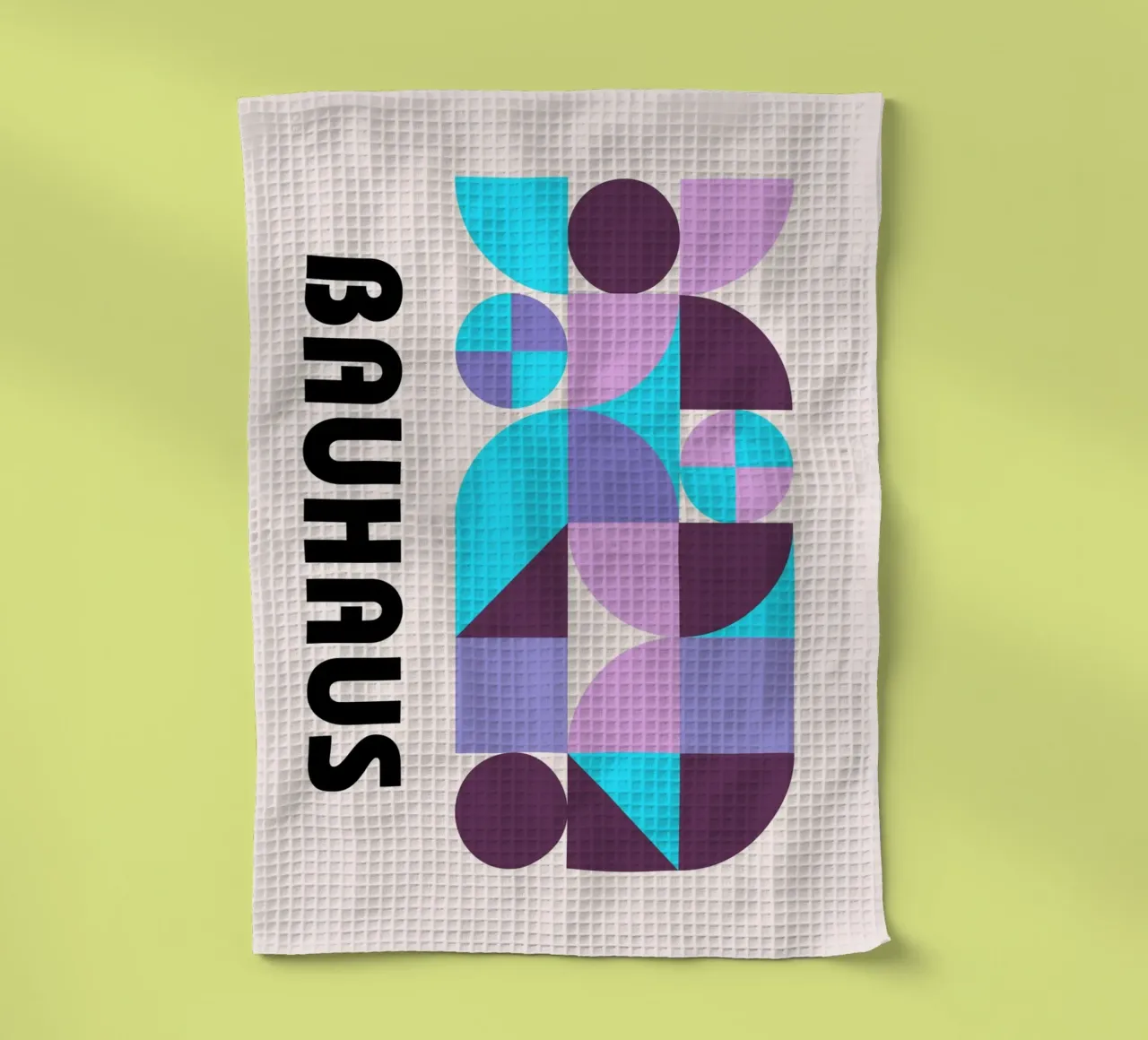 Bauhaus Geometric Pattern Abstract Print by Modernist Forms, torchon de NorwesClub