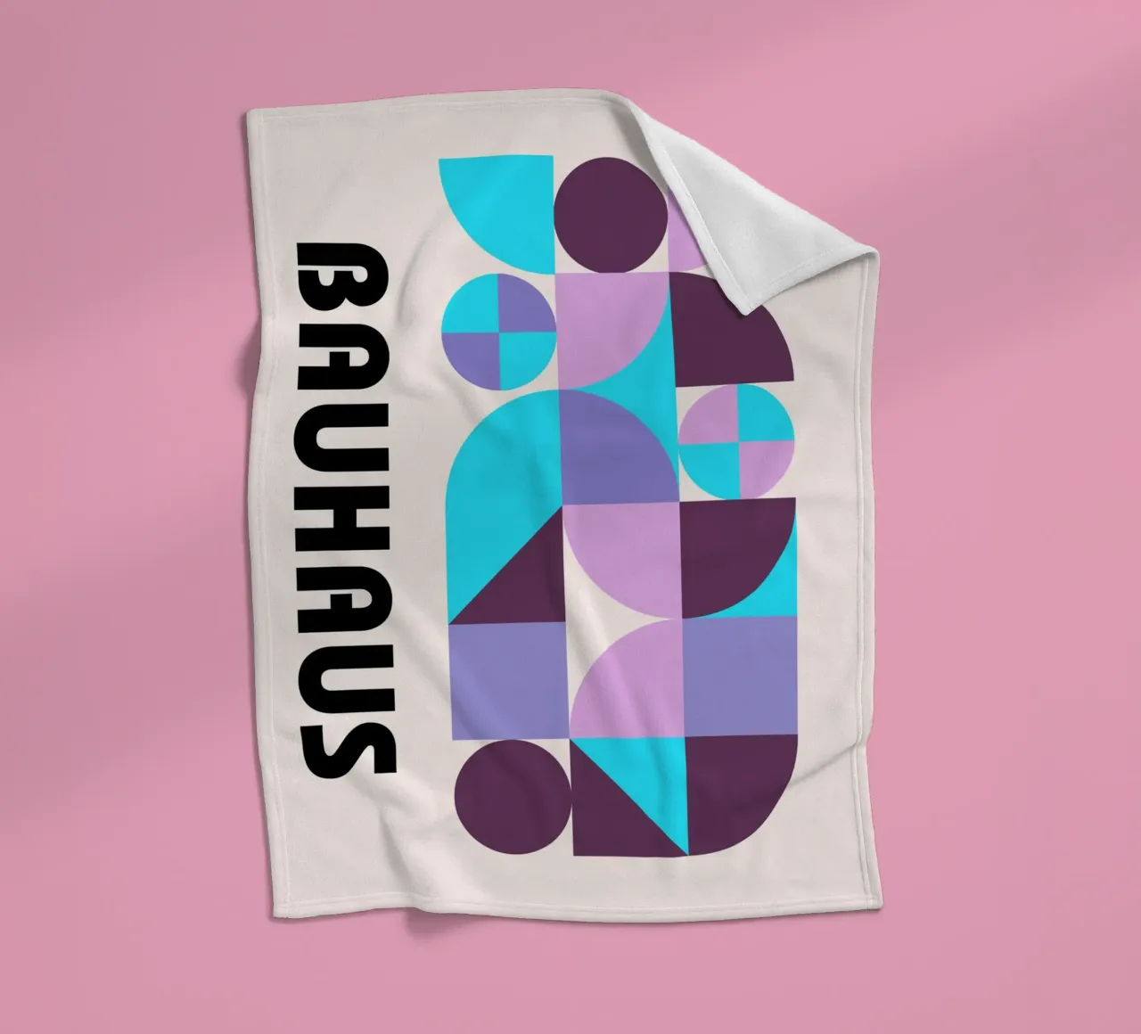 Bauhaus Geometric Pattern Abstract Print by Modernist Forms, fleece blanket by NorwesClub