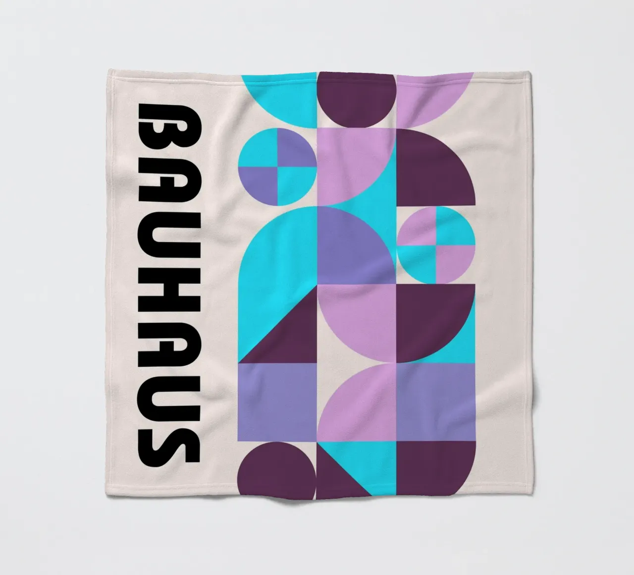 Bauhaus Geometric Pattern Abstract Print by Modernist Forms, fleece blanket by NorwesClub