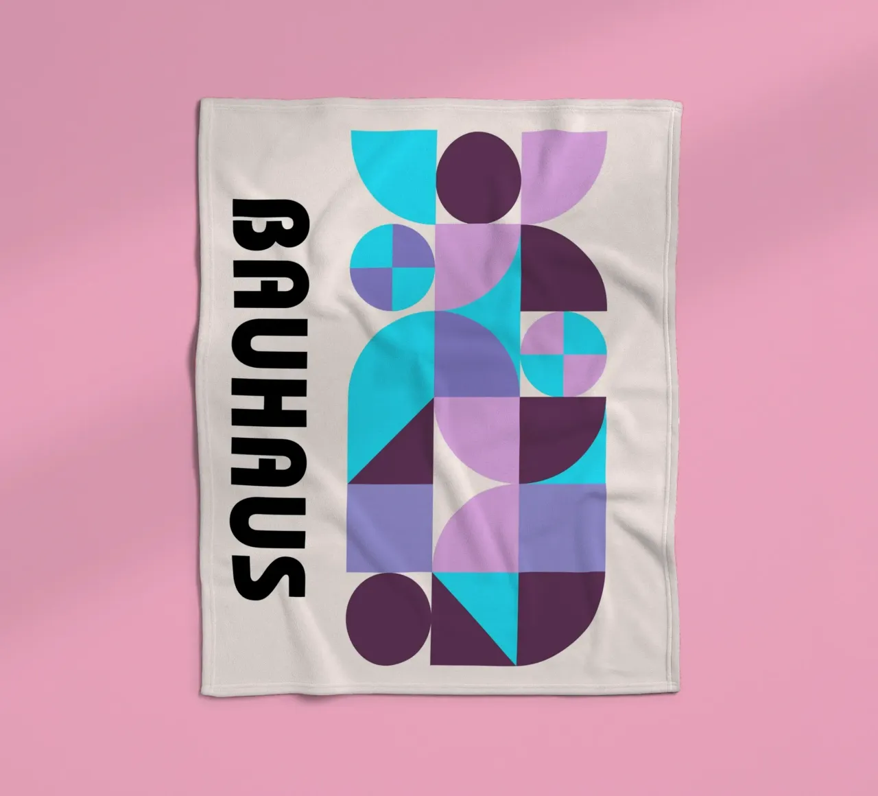 Bauhaus Geometric Pattern Abstract Print by Modernist Forms, fleece blanket by NorwesClub