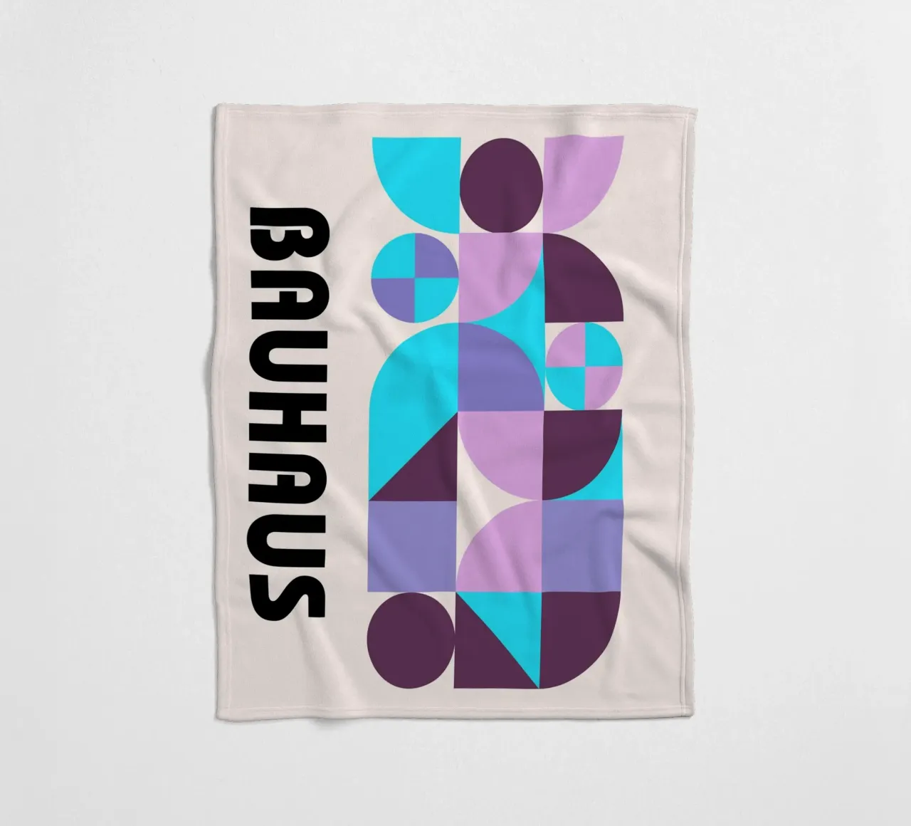 Bauhaus Geometric Pattern Abstract Print by Modernist Forms, fleece blanket by NorwesClub