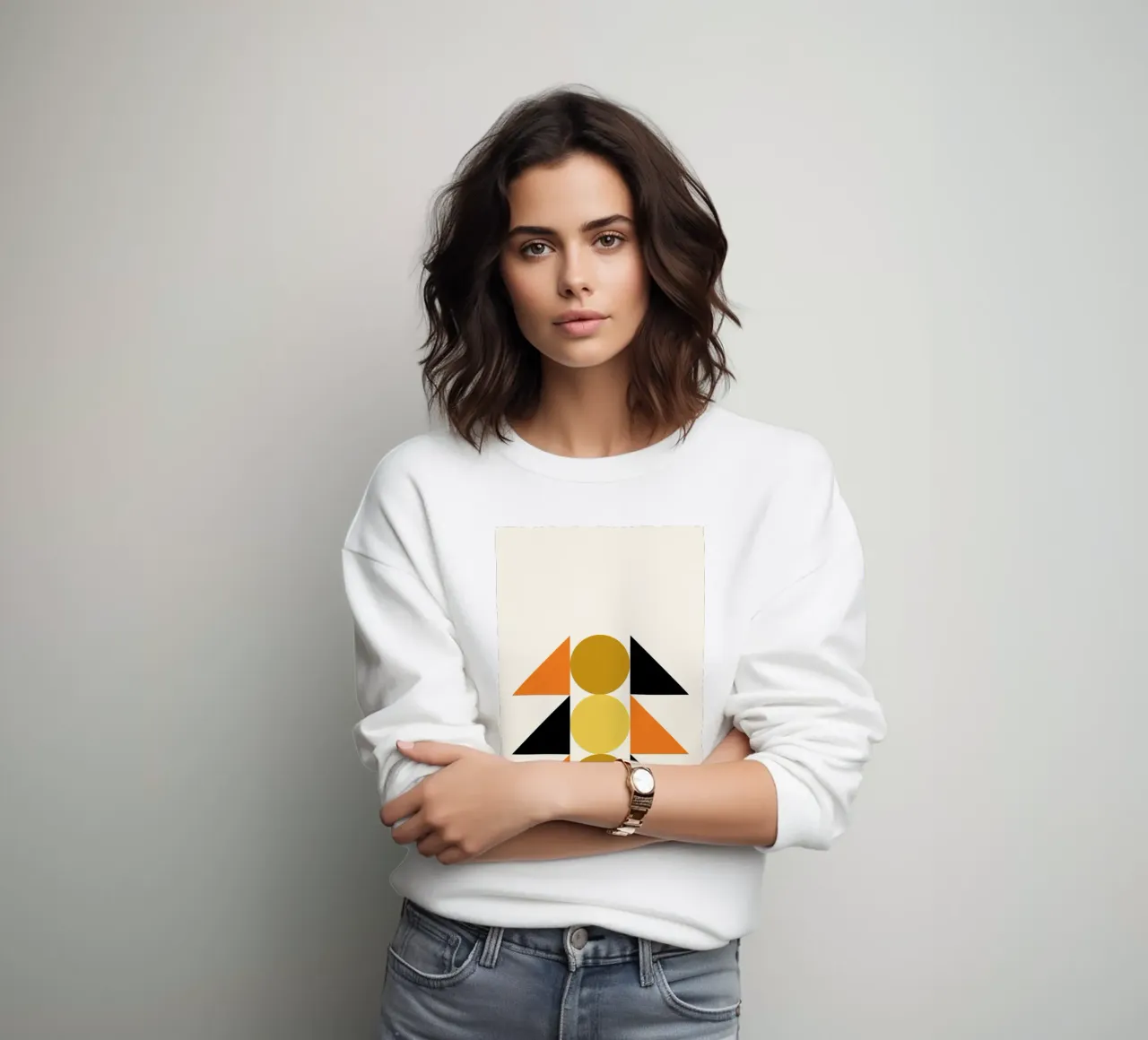 Forme geometriche astratte Bauhaus di Circles & Triangles felpa da NorwesClub