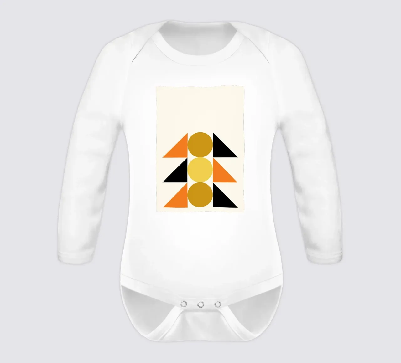 Forme geometriche astratte Bauhaus di Circles & Triangles body neonato maniche lunghe da NorwesClub