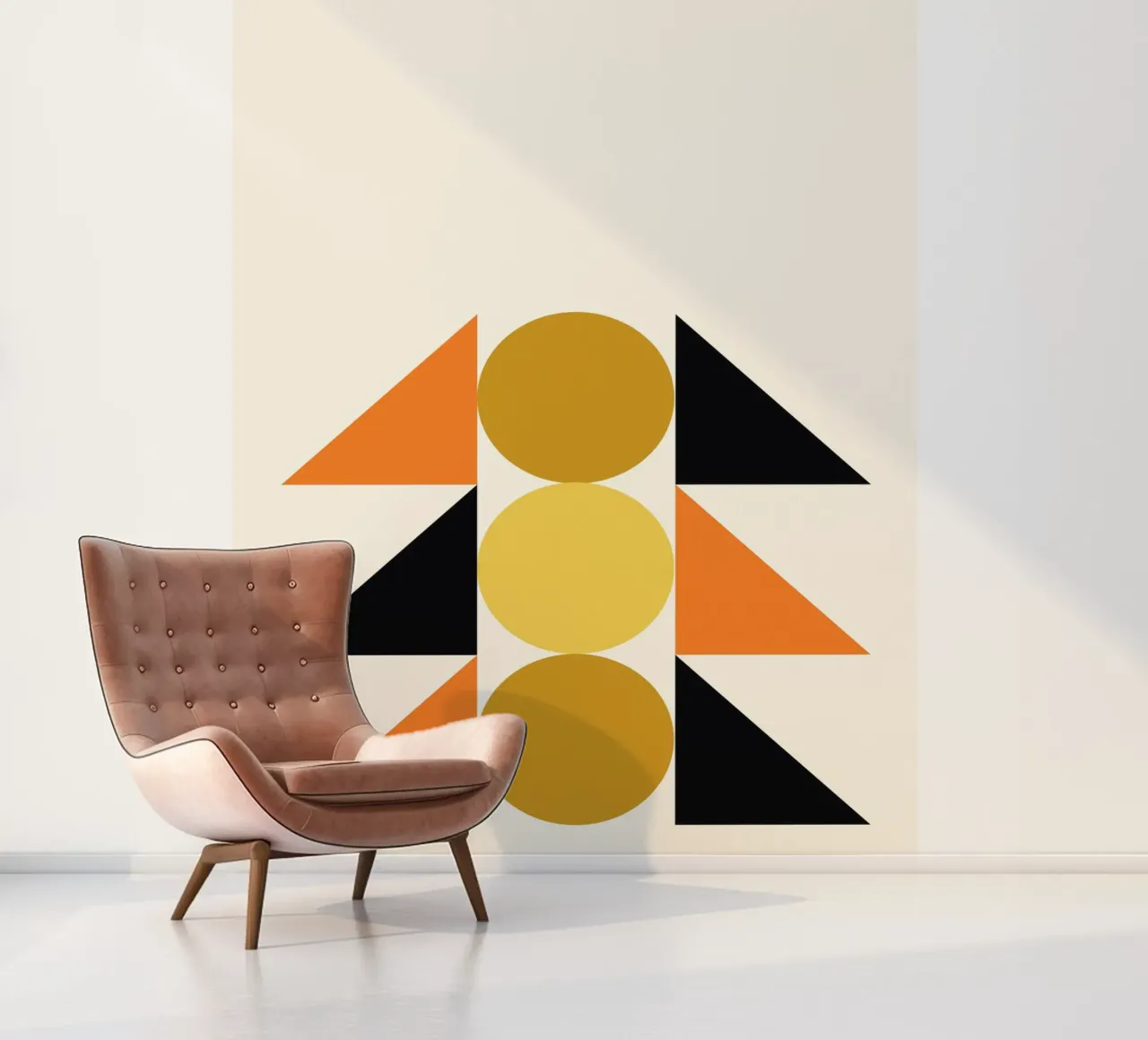 Bauhaus Abstract Geometric Forms by Circles & Triangles photo wallpaper by NorwesClub