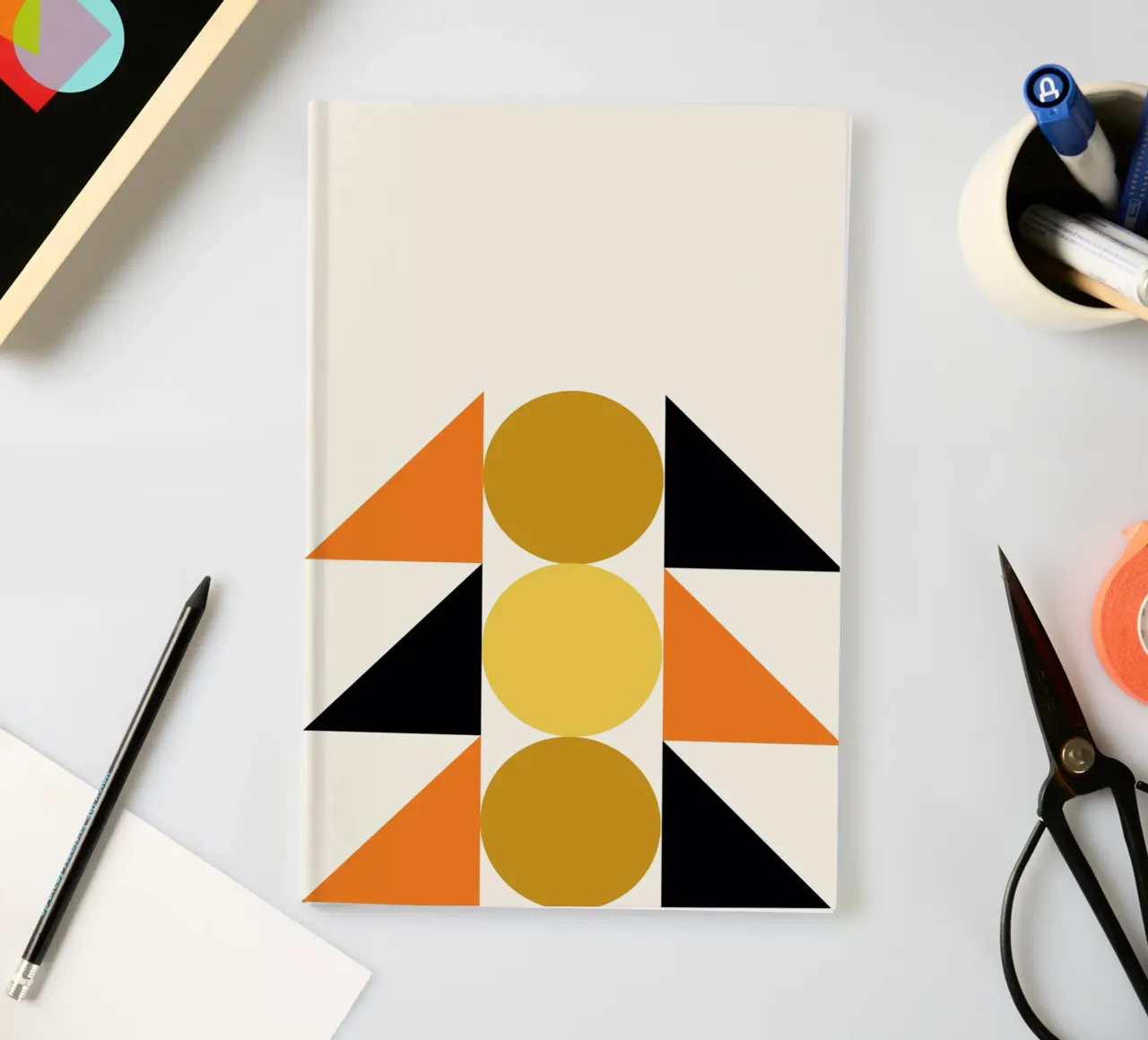 Bauhaus Abstract Geometric Forms by Circles & Triangles notebook by NorwesClub