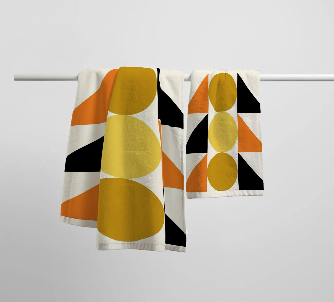 Bauhaus Abstract Geometric Forms by Circles & Triangles towel by NorwesClub