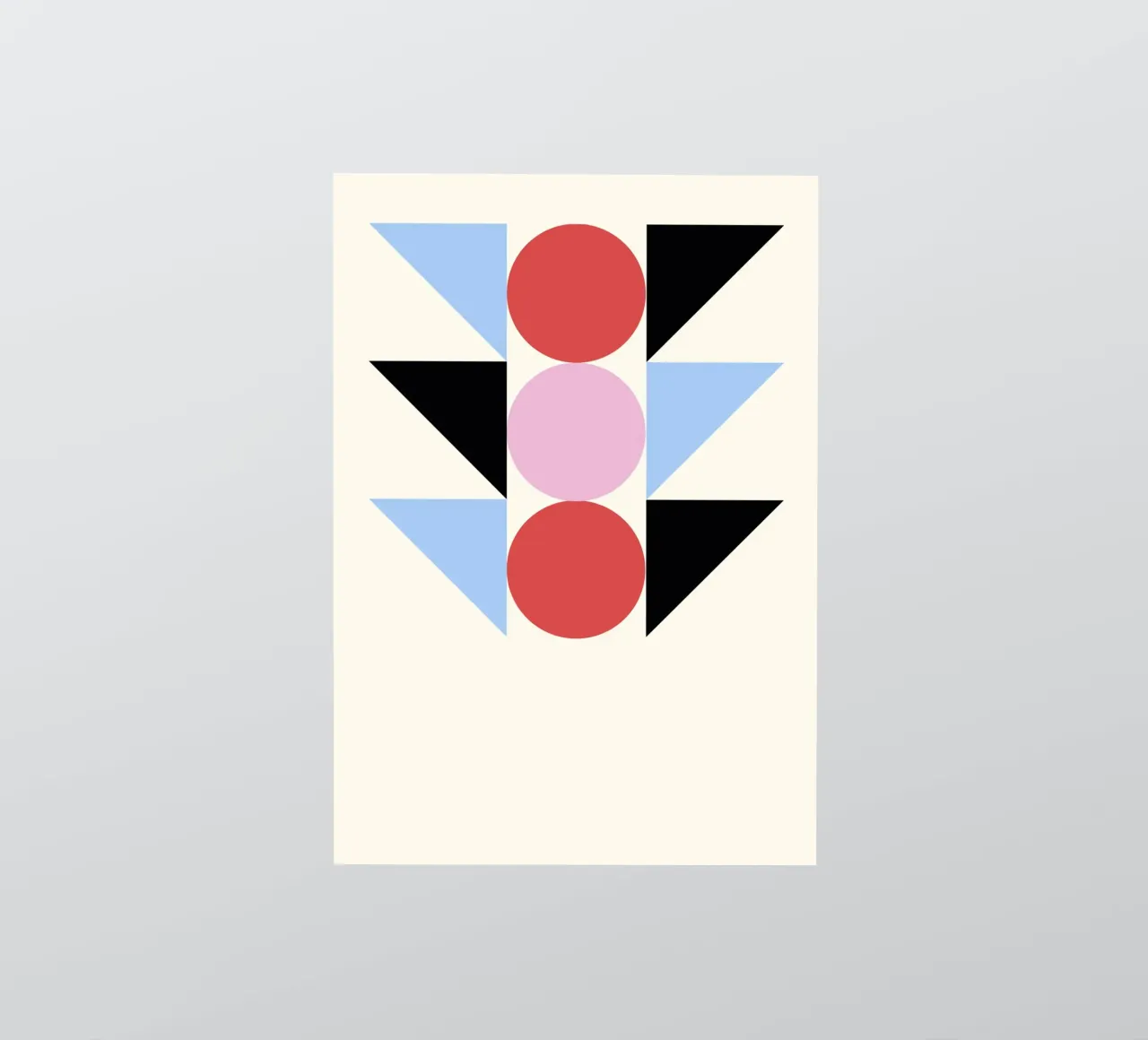 Bauhaus Abstract Geometric Art by Circles & Triangles, Prima sticker by NorwesClub