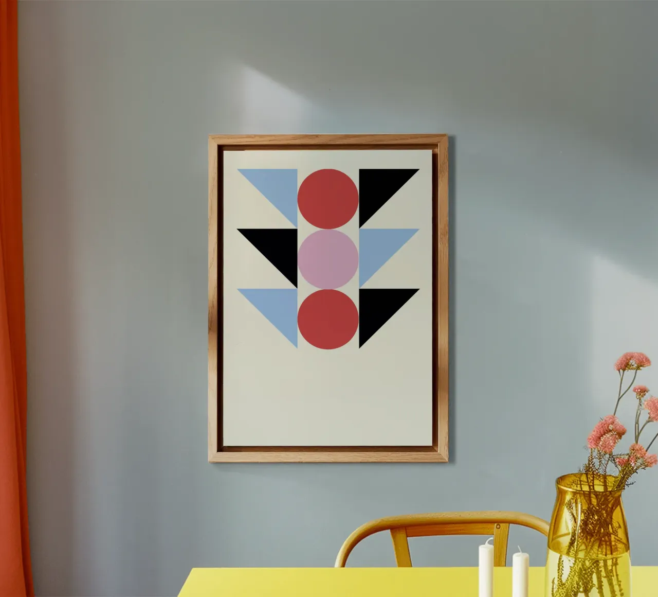 Bauhaus Abstract Geometric Art by Circles & Triangles, Prima alu-dibond by NorwesClub