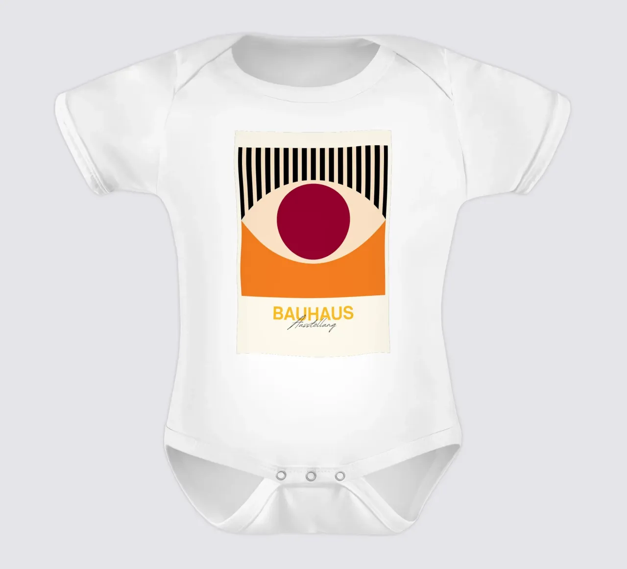 Bauhaus Eye Abstract Art Print by Modernist Geometric Forms short-sleeve baby romper by NorwesClub