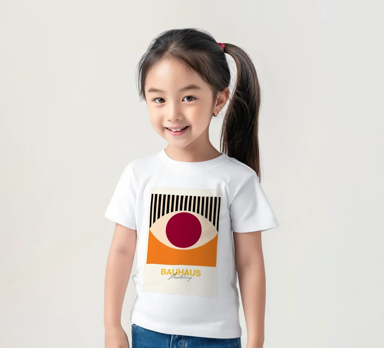 Bauhaus Eye Abstract Art Print by Modernist Geometric Forms kids t-shirt by NorwesClub