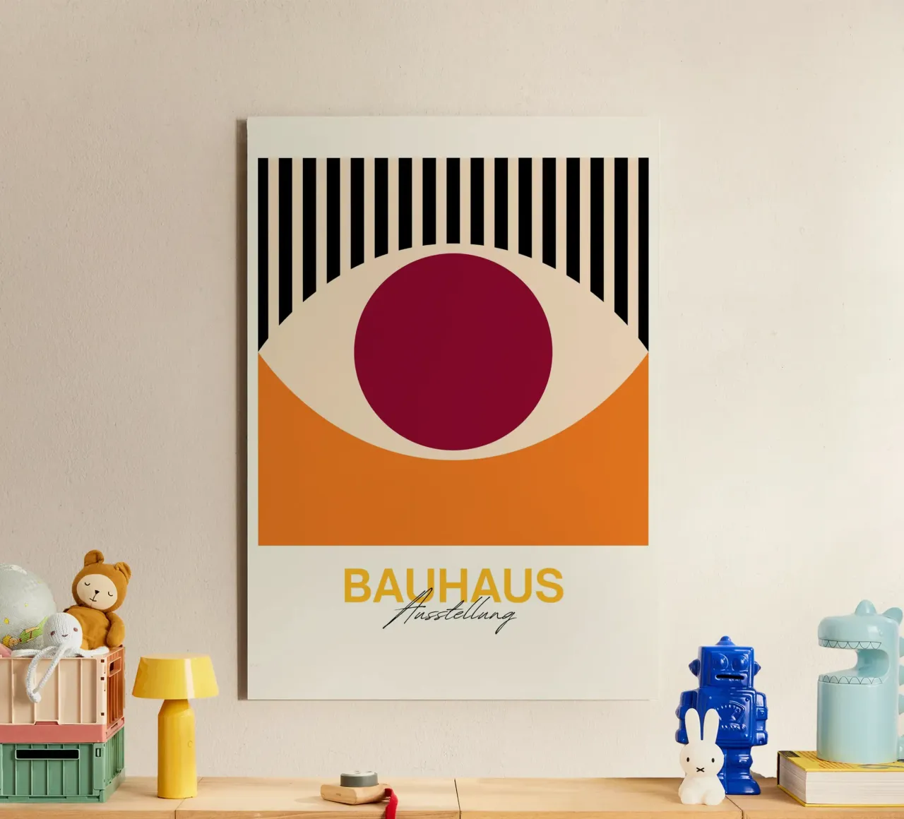 Bauhaus Eye Abstract Art Print by Modernist Geometric Forms alu-dibond by NorwesClub