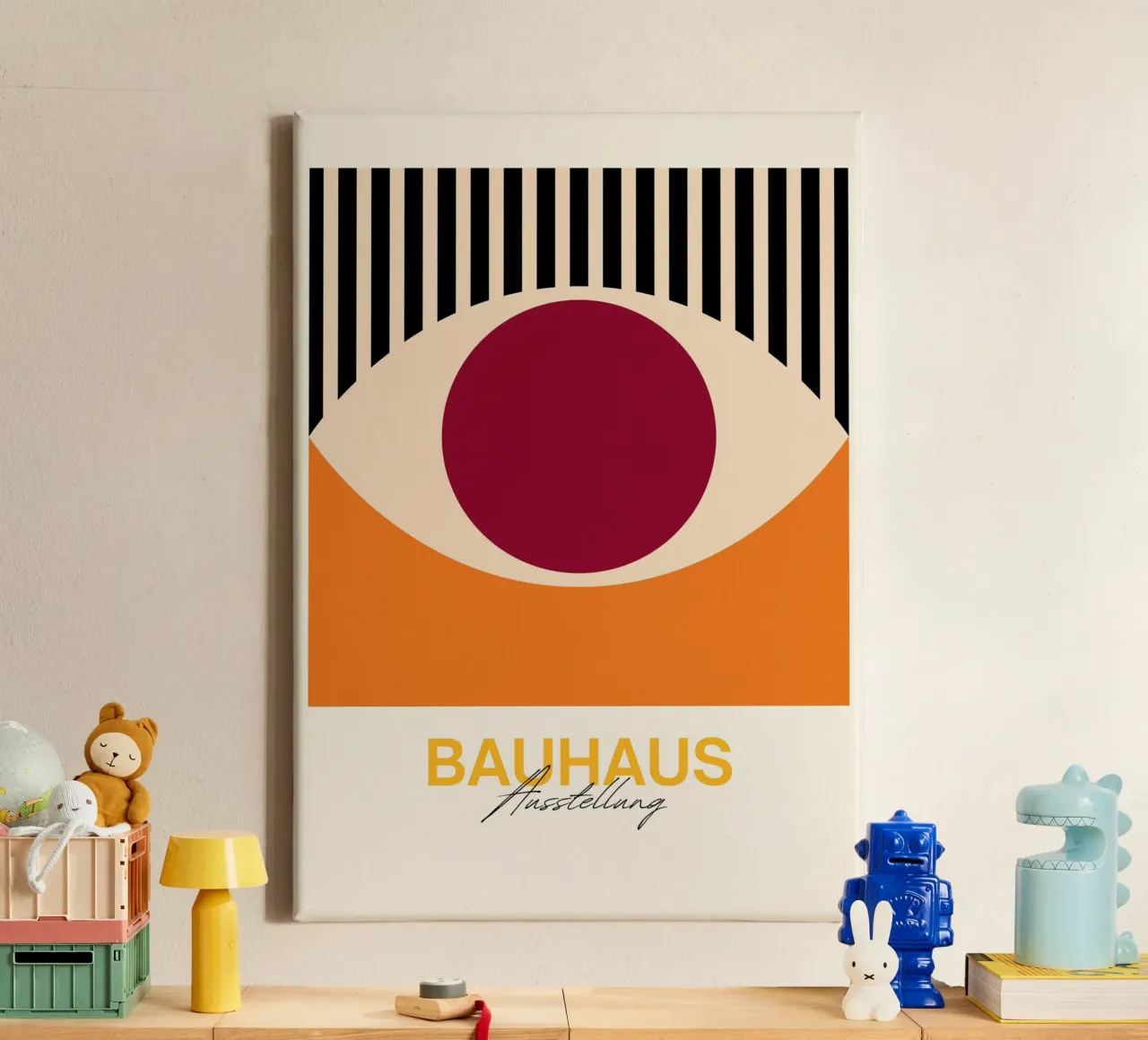 Bauhaus Eye Abstract Art Print by Modernist Geometric Forms canvas by NorwesClub
