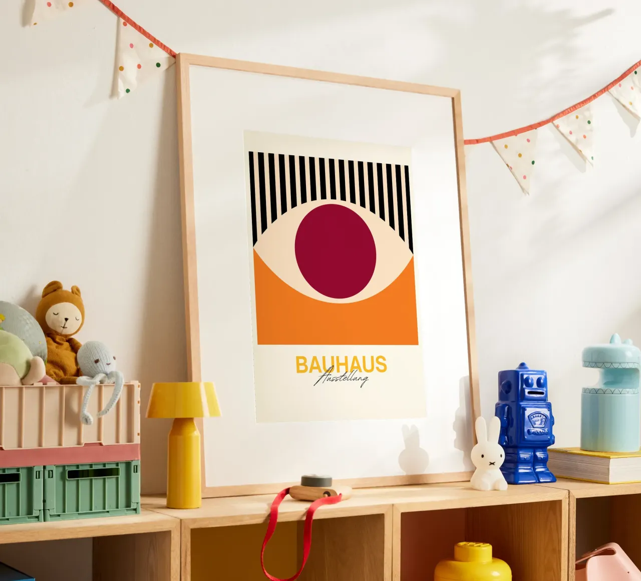 Bauhaus Eye Abstract Art Print by Modernist Geometric Forms hahnemühle by NorwesClub