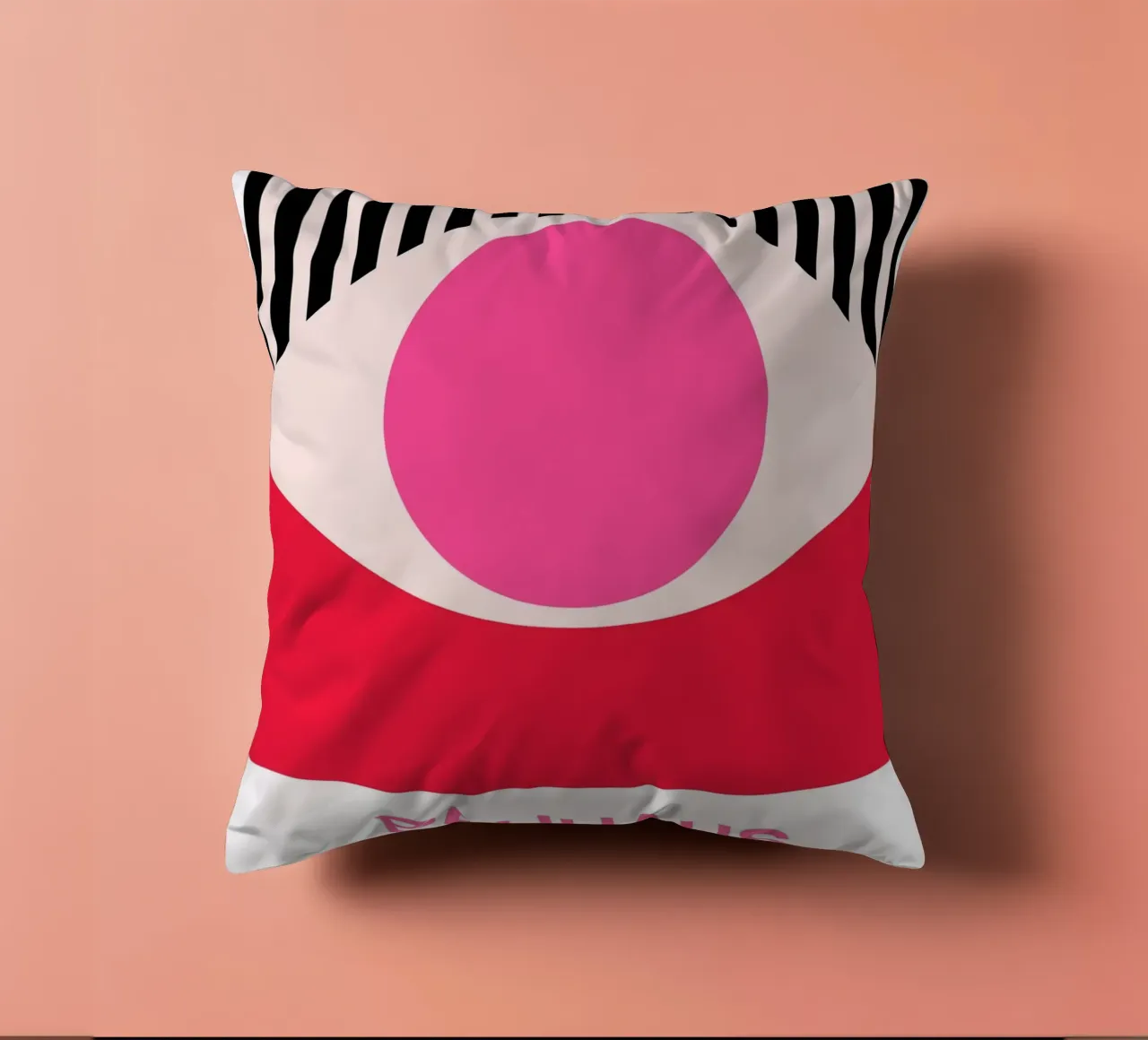 Bauhaus Eye Abstract Art Print by Modernist Geometric Forms, decorative cushion by NorwesClub