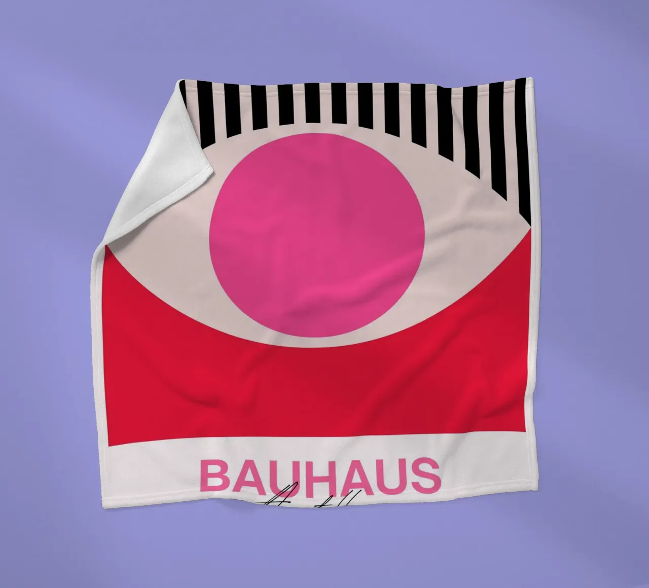 Bauhaus Eye Abstract Art Print by Modernist Geometric Forms, fleece blanket by NorwesClub