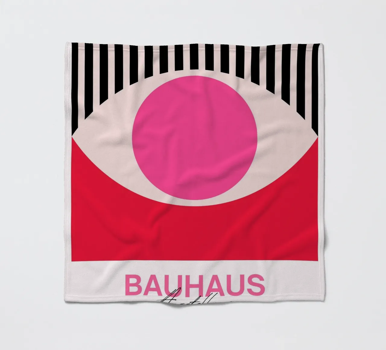 Bauhaus Eye Abstract Art Print by Modernist Geometric Forms, fleece blanket by NorwesClub